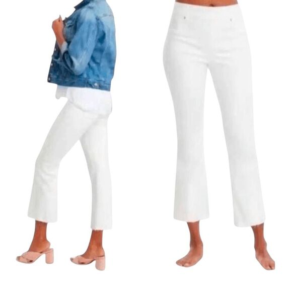 SPANX Cropped Flare Jeans In White Size S/P - Picture 1 of 6